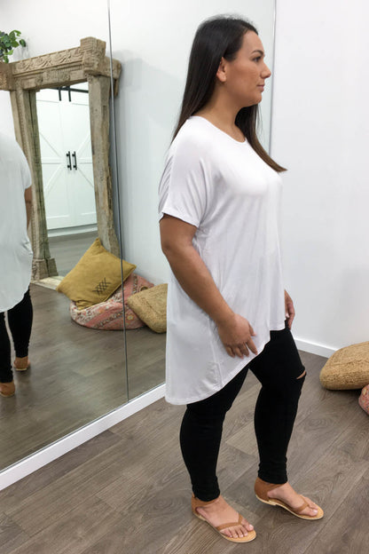 Softique | T-shirt Met langer achterpand - Wit