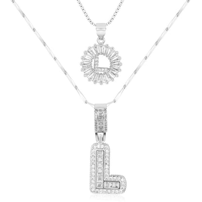 GemLetter | 14K Ketting met Diamanten Initiaal Hanger