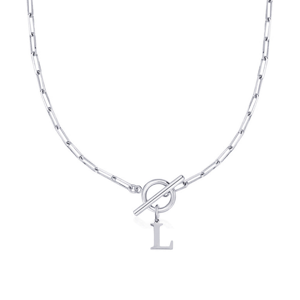 ClaspCircle | Paperclip Schakel ketting met initiaal