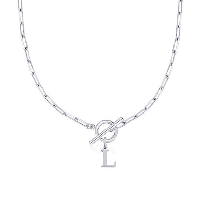 ClaspCircle | Paperclip Schakel ketting met initiaal