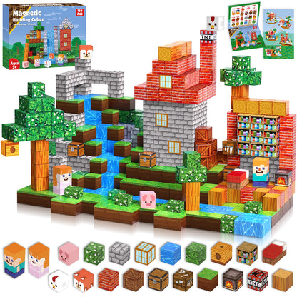 Graslandplezier - Magnetische Bouwtegels STEM Speelgoed | 2025 Dorpscollectie | 100–300 stuks | 2cm