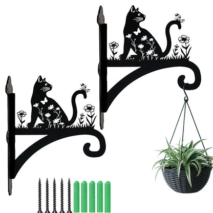 Metalen hangbeugel - Kat en bloem