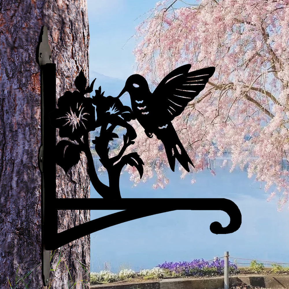Metalen hangbeugel - Kolibrie en Bloem