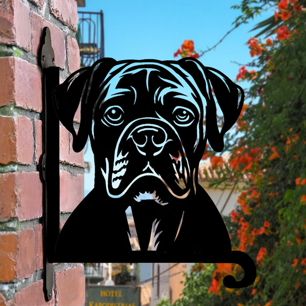 Metalen hangbeugel – Boxer hondenkop