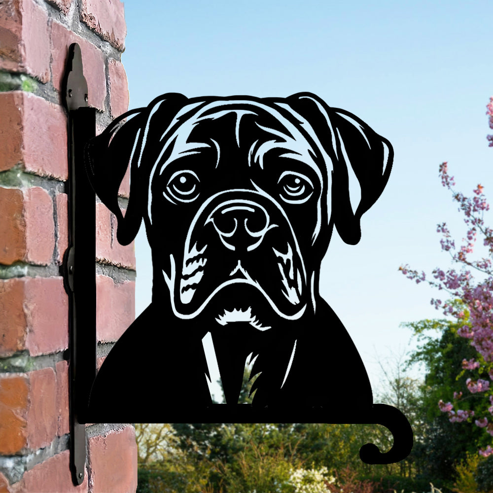 Metalen hangbeugel – Boxer hondenkop