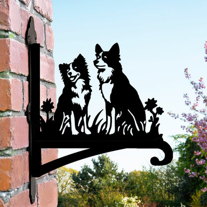 Metalen hangbeugel - Twee Border Collies