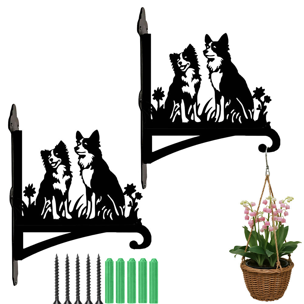Metalen hangbeugel - Twee Border Collies