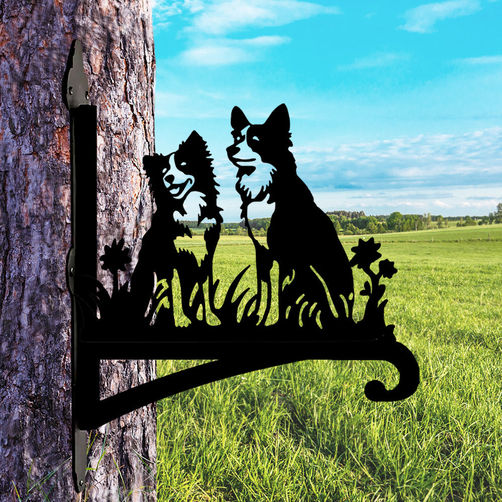 Metalen hangbeugel - Twee Border Collies