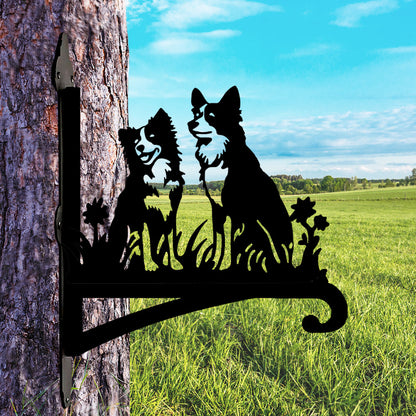 Metalen hangbeugel - Twee Border Collies