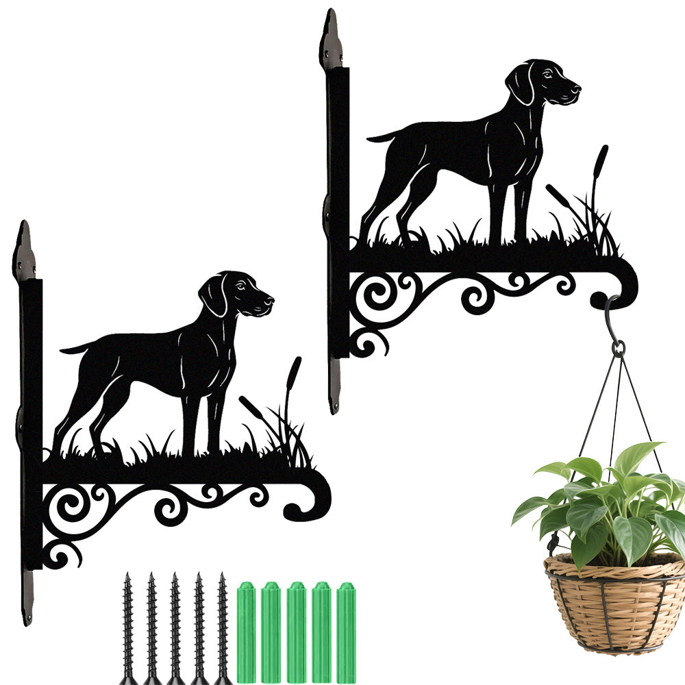 Weimaraner Metal Hanging Bracket Plant Stand