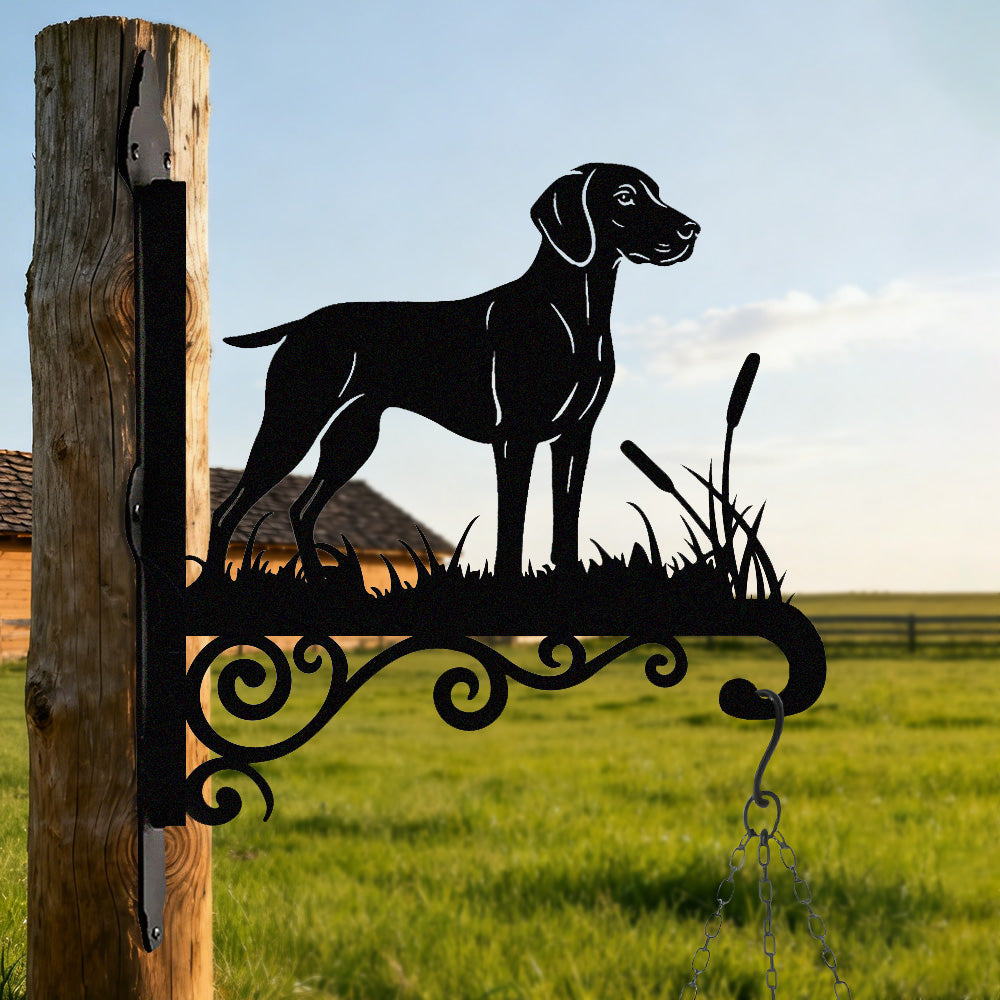 Weimaraner Metal Hanging Bracket Plant Stand