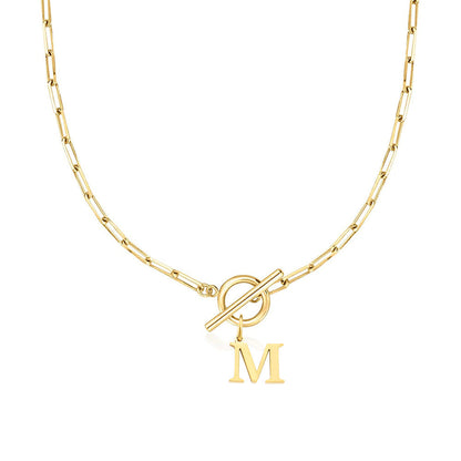 ClaspCircle | Paperclip Schakel ketting met initiaal
