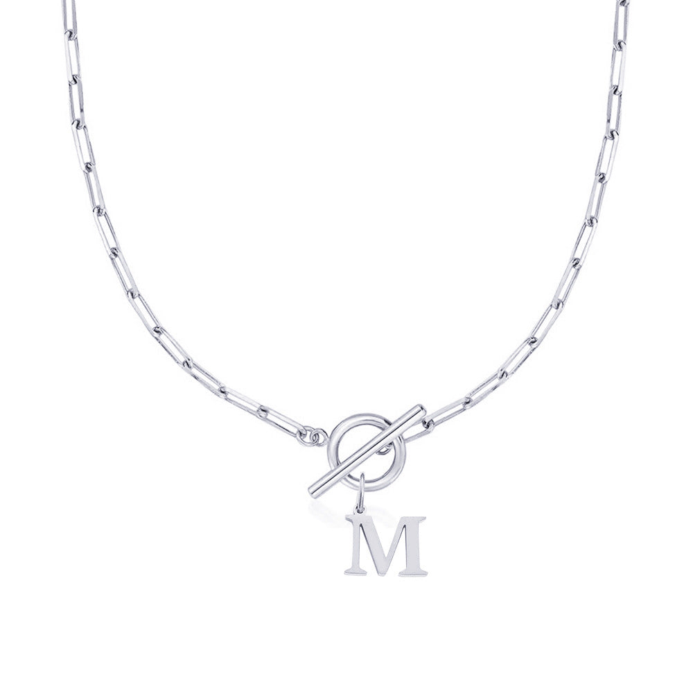 ClaspCircle | Paperclip Schakel ketting met initiaal