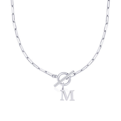 ClaspCircle | Paperclip Schakel ketting met initiaal
