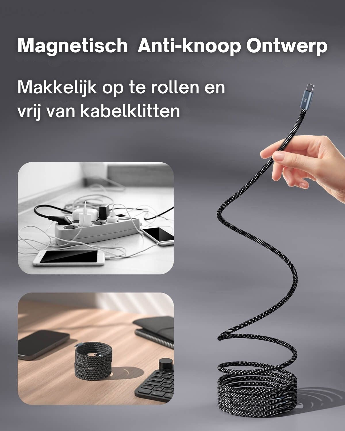 MagKabel | Magnetische Anti-Knoop Oplaadkabel