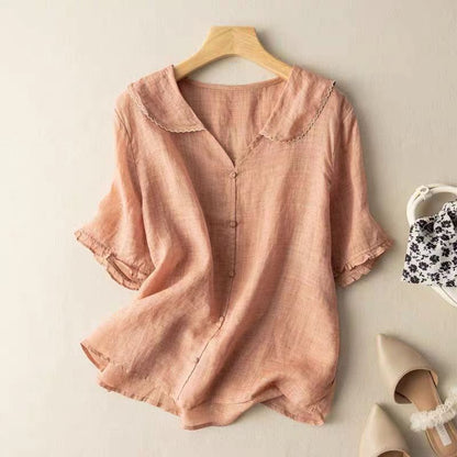 Isabelle | Lichtgewicht Linnen Blouse