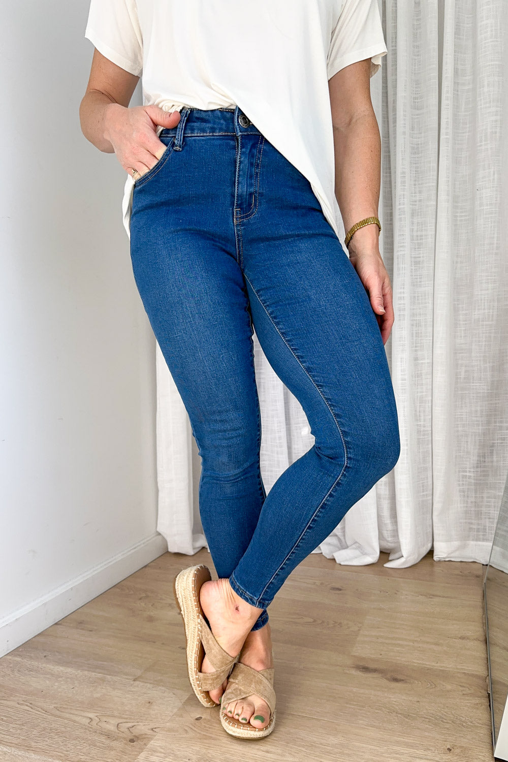 DenimEase | High Waist Skinny Jeans