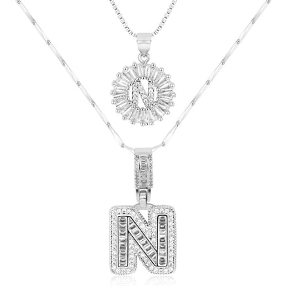 GemLetter | 14K Ketting met Diamanten Initiaal Hanger