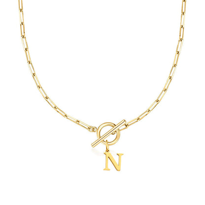 ClaspCircle | Paperclip Schakel ketting met initiaal