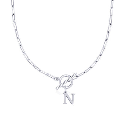 ClaspCircle | Paperclip Schakel ketting met initiaal