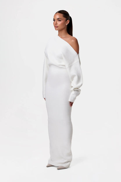 Drop-Schouder Sweater Jurk