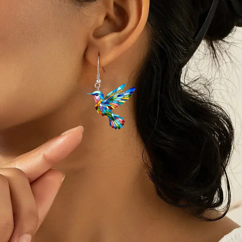Kleurrijk Kolibrie Sieradenset – Ketting & Oorbellen (3-delig)