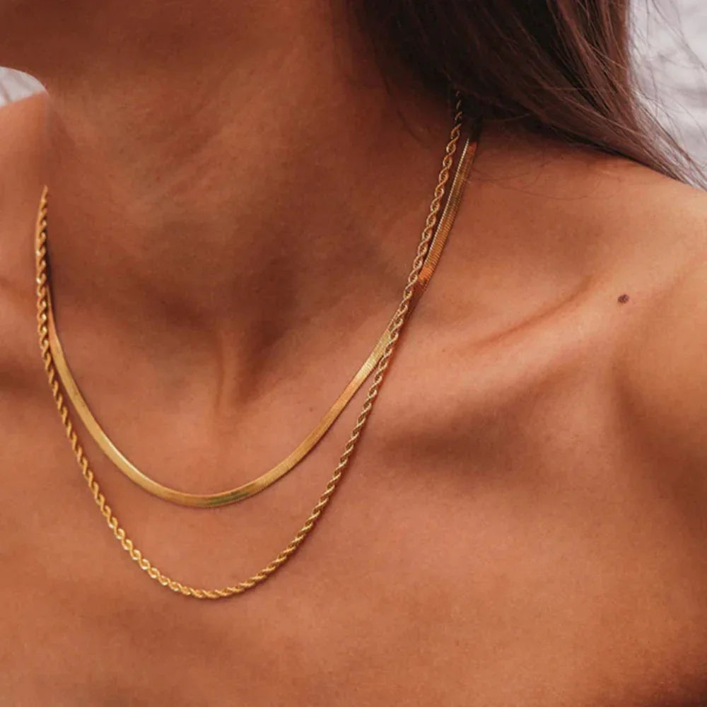 Hailey gelaagde gouden ketting