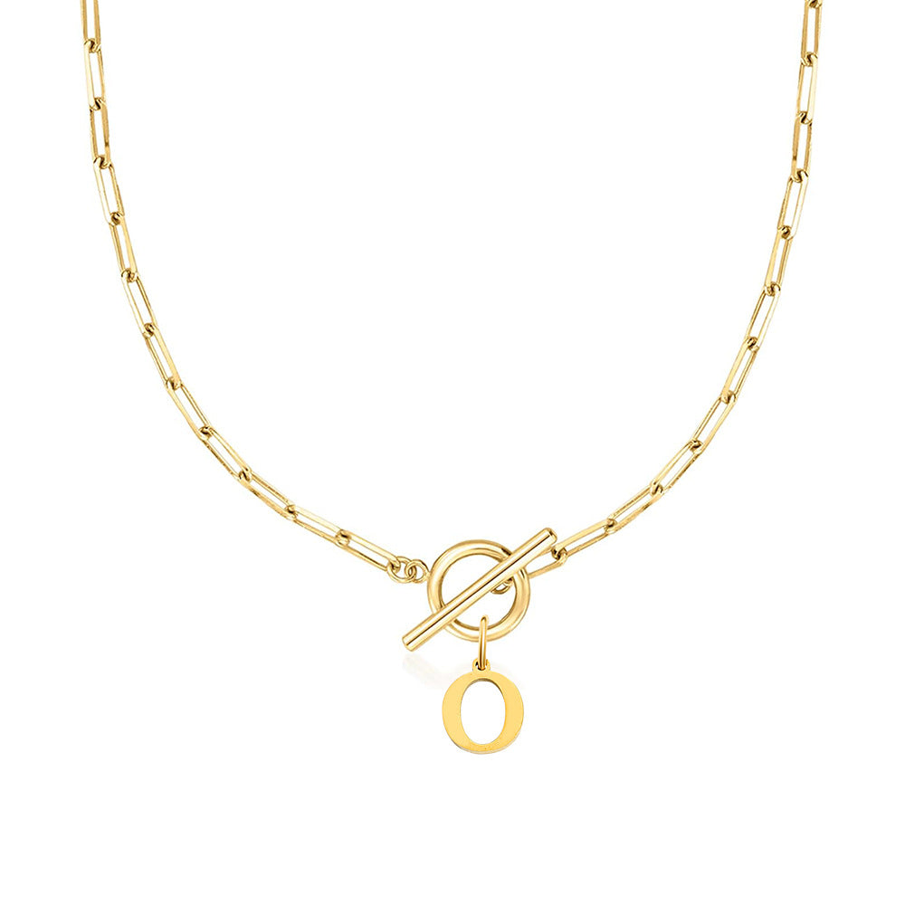 ClaspCircle | Paperclip Schakel ketting met initiaal
