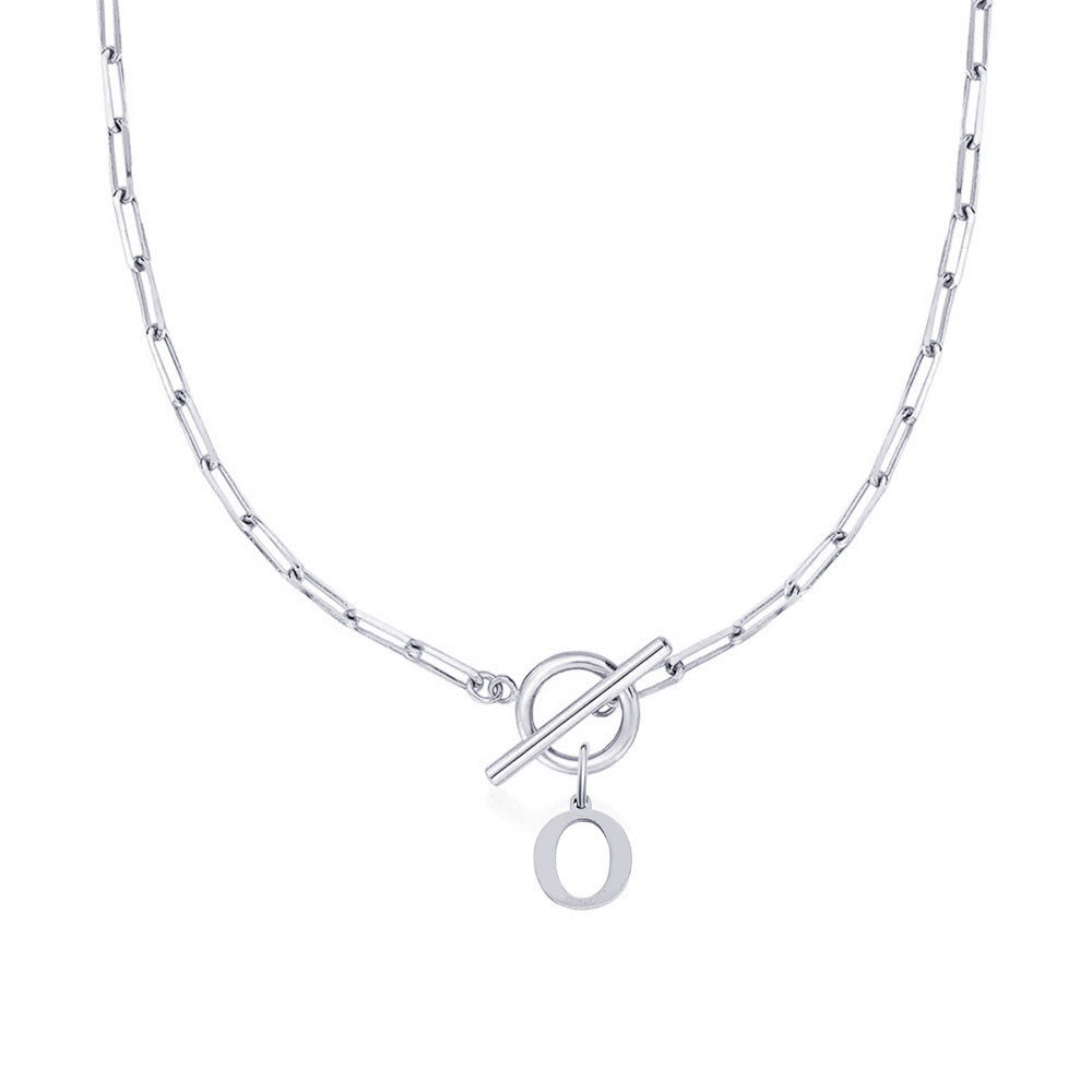ClaspCircle | Paperclip Schakel ketting met initiaal