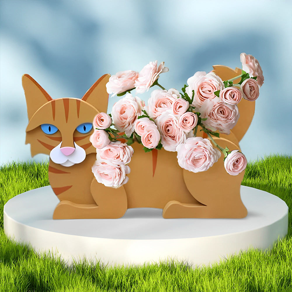 Bloempot - Oranje kat