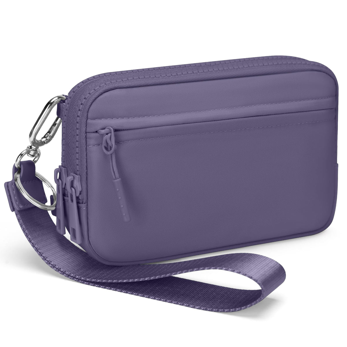 Gewatteerde nylon pols- en crossbody portemonneetas voor dames – kleine tas met 4 ritsvakken, RFID-bescherming en verstelbare schouderband