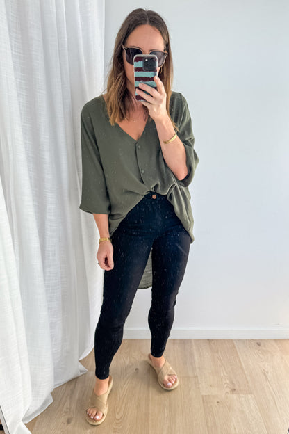DenimEase | High Waist Skinny Jeans