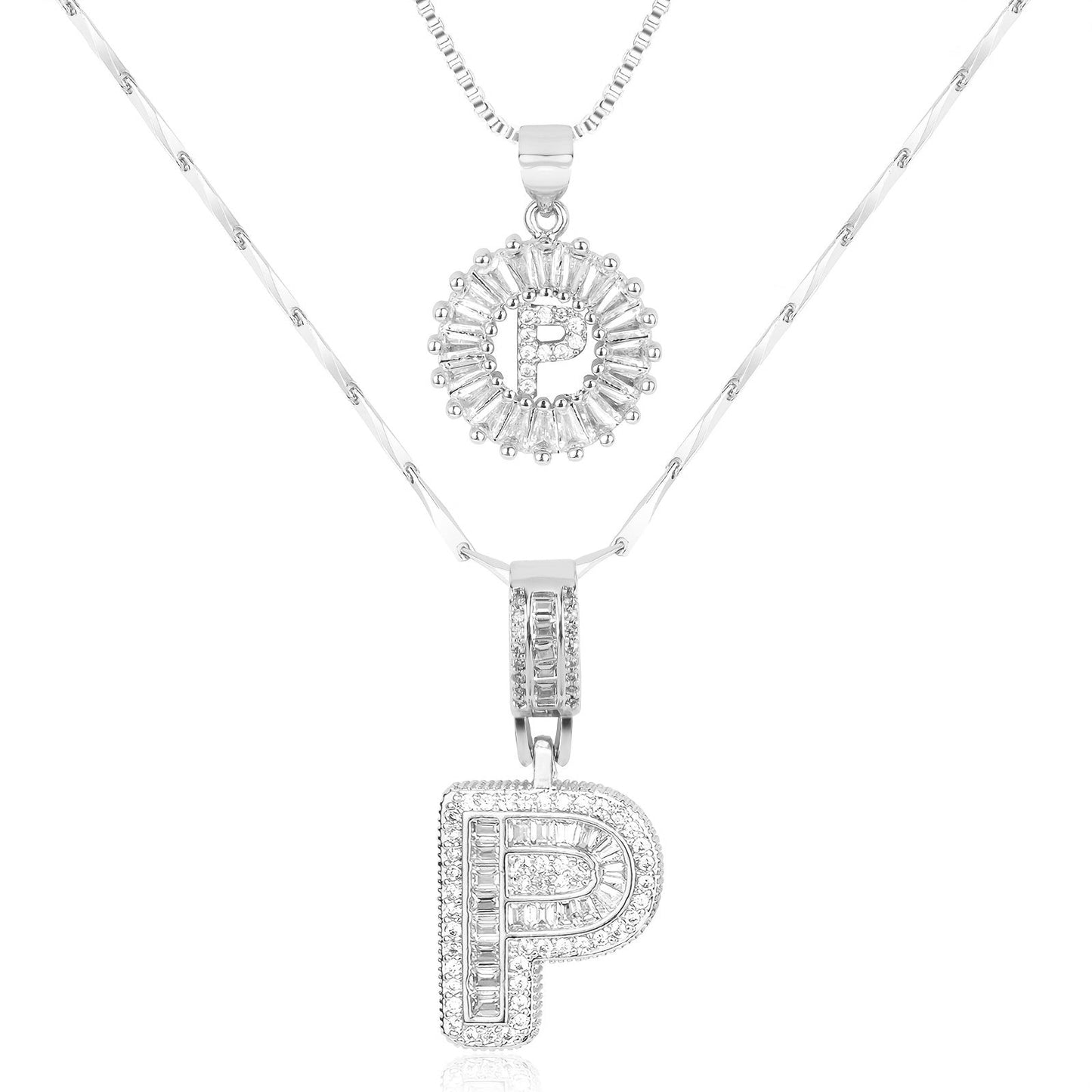 GemLetter | 14K Ketting met Diamanten Initiaal Hanger