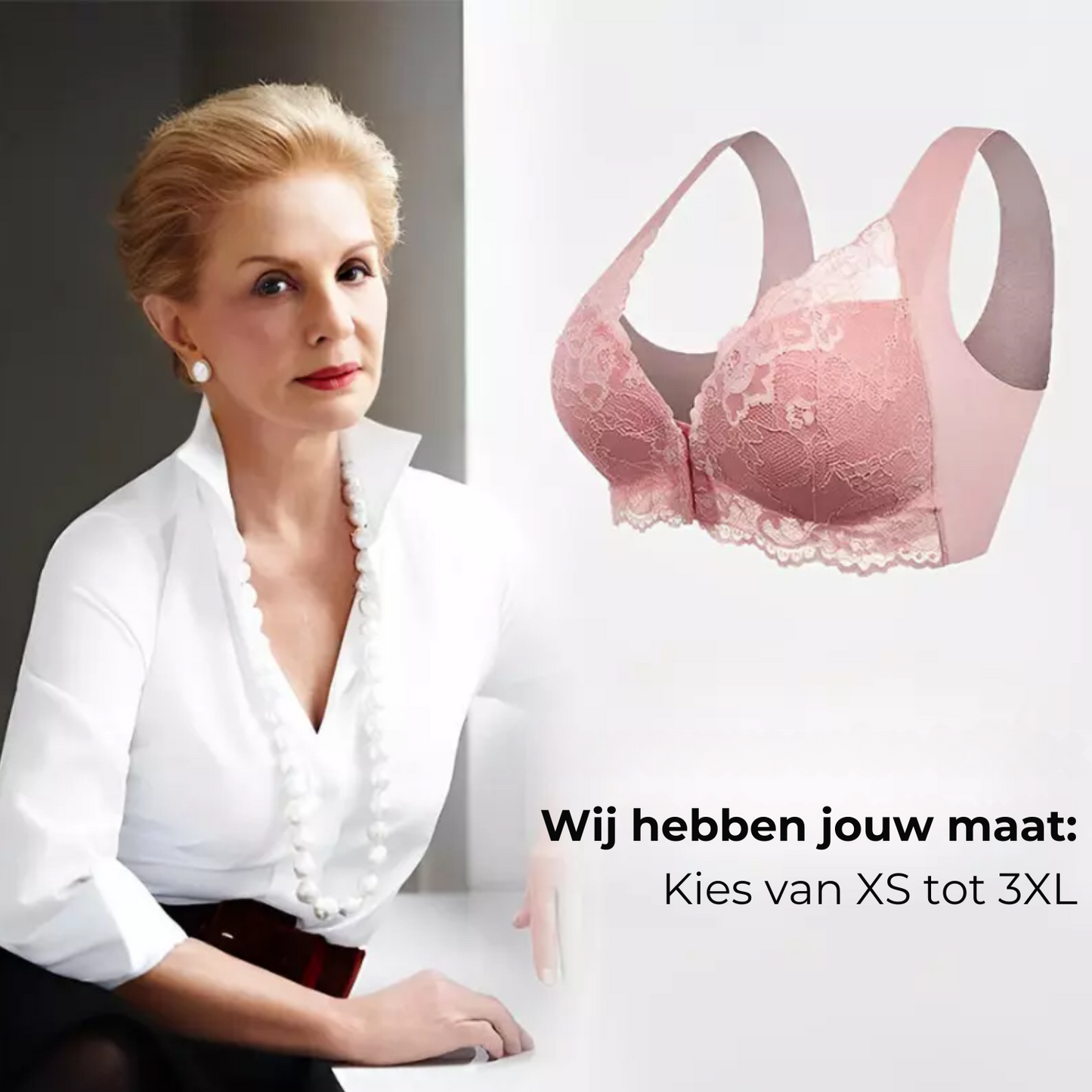 (SET VAN 3) Vormgevende Beha Zonder Beugel Met Sluiting Aan de Voorkant