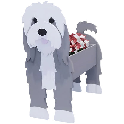 Bloempot - Bearded collie