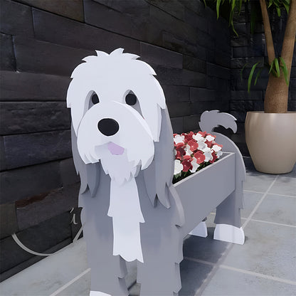 Bloempot - Bearded collie