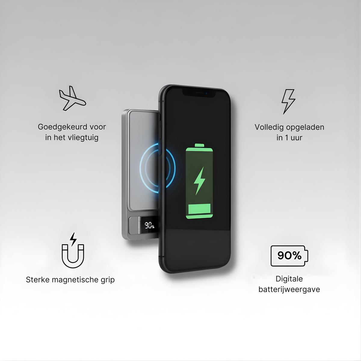 Aeron Magnetische Powerbank | Ultradun Ontwerp met Ingebouwde Stand