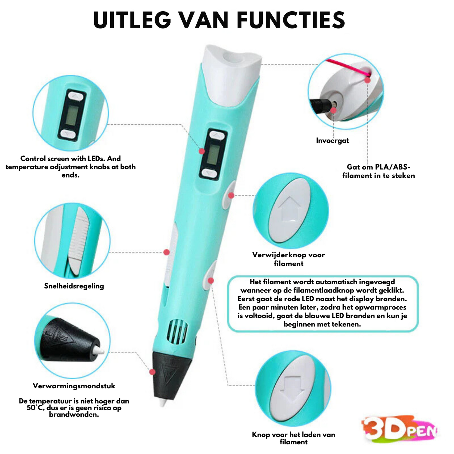 3D Print Pen | Plezier voor jong en oud! | 1+1 Gratis