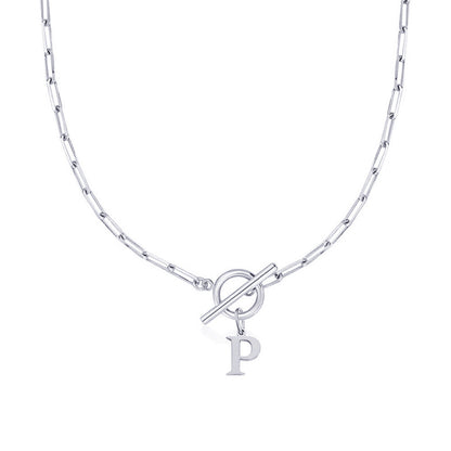 ClaspCircle | Paperclip Schakel ketting met initiaal