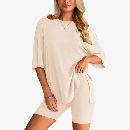 Zomerse Duo‑Set: Wolkzachte Top & Shorts