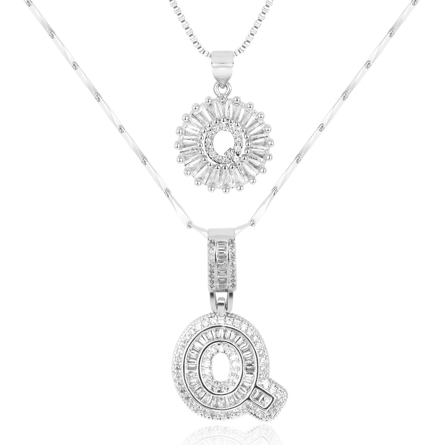 GemLetter | 14K Ketting met Diamanten Initiaal Hanger