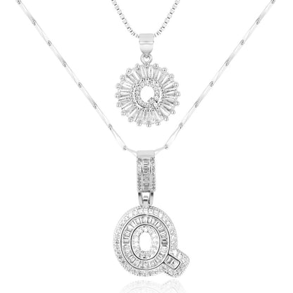 GemLetter | 14K Ketting met Diamanten Initiaal Hanger