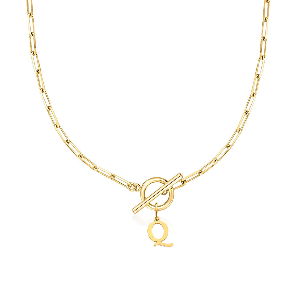 ClaspCircle | Paperclip Schakel ketting met initiaal