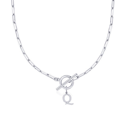 ClaspCircle | Paperclip Schakel ketting met initiaal