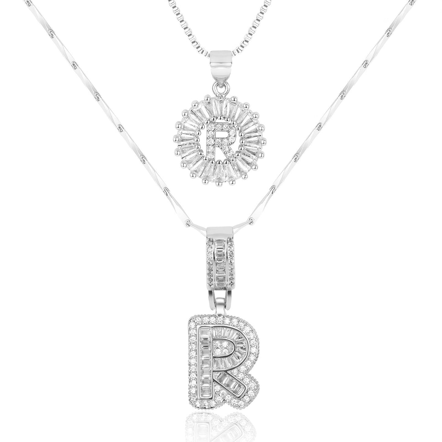 GemLetter | 14K Ketting met Diamanten Initiaal Hanger