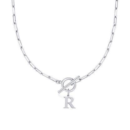 ClaspCircle | Paperclip Schakel ketting met initiaal