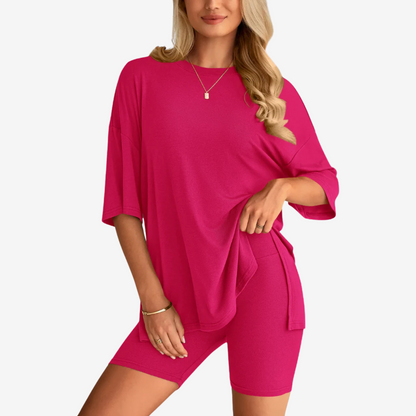 Zomerse Duo‑Set: Wolkzachte Top & Shorts
