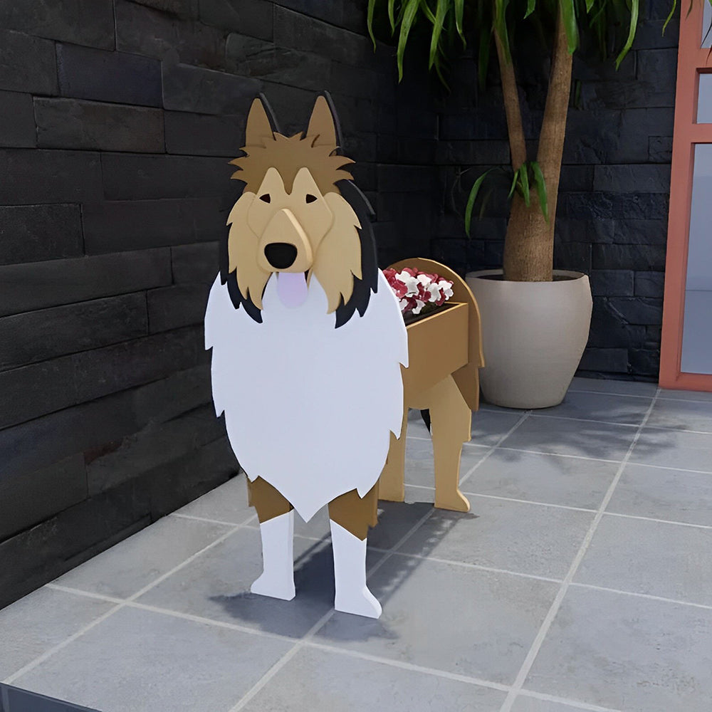 Bloempot - Langharige collie