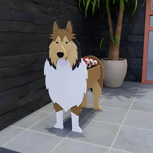 Bloempot - Langharige collie
