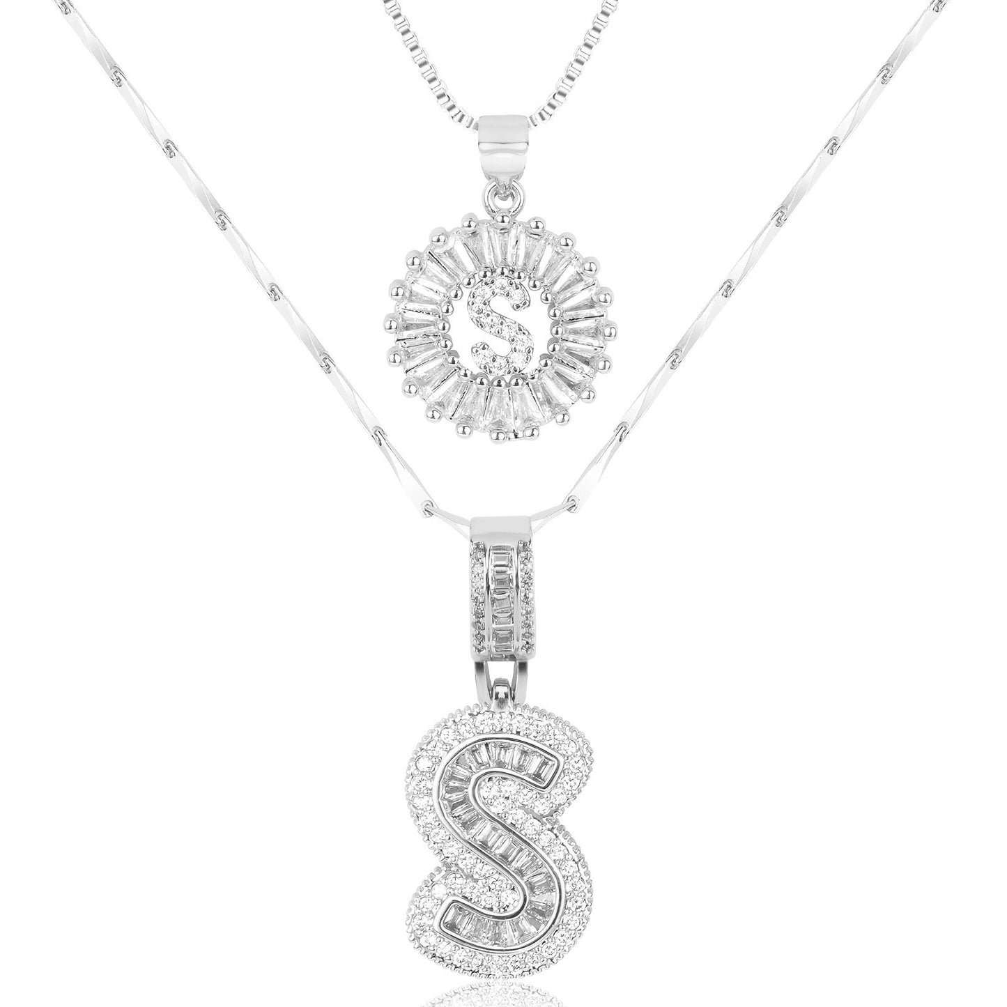 GemLetter | 14K Ketting met Diamanten Initiaal Hanger